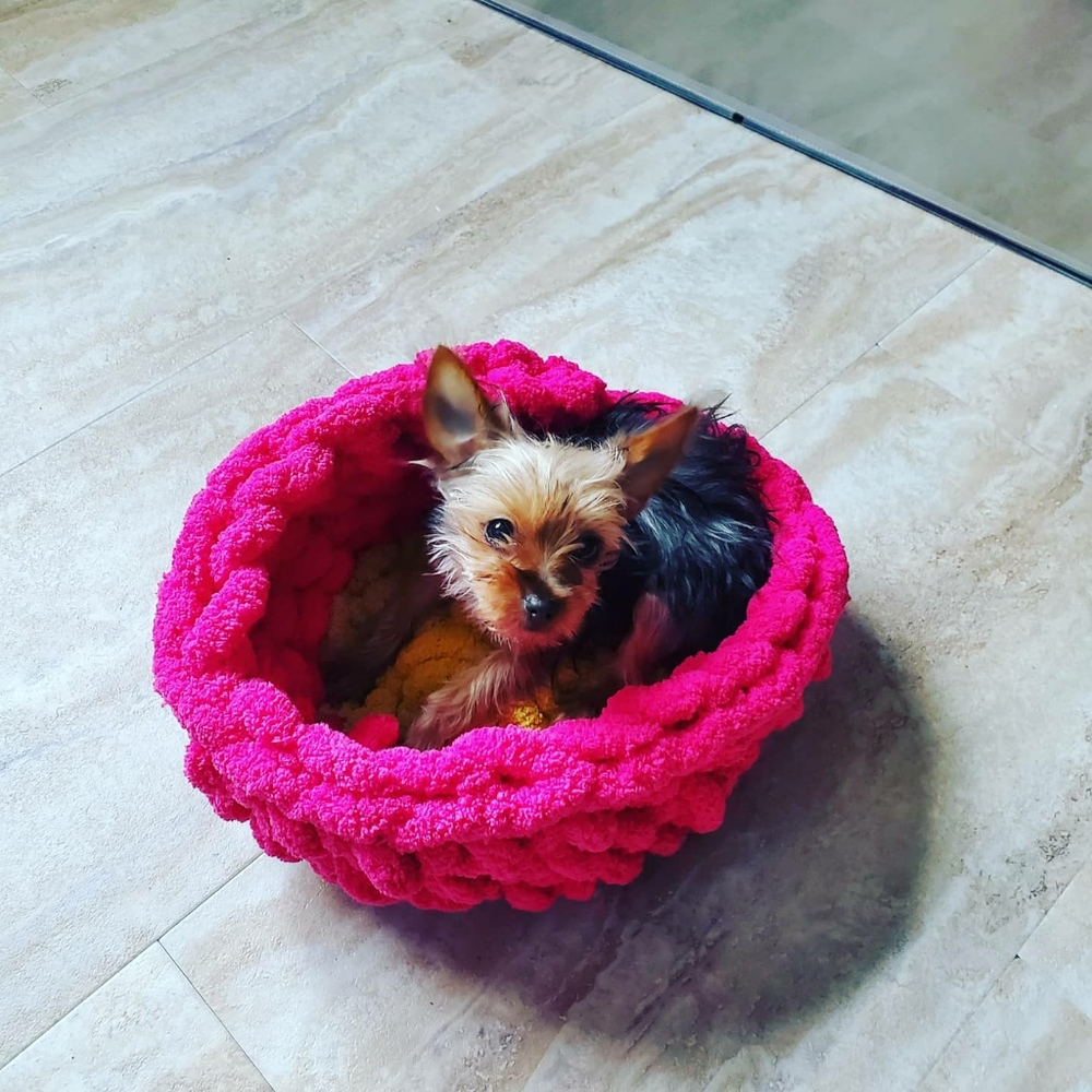 Pink Flower Round Pet 🛌